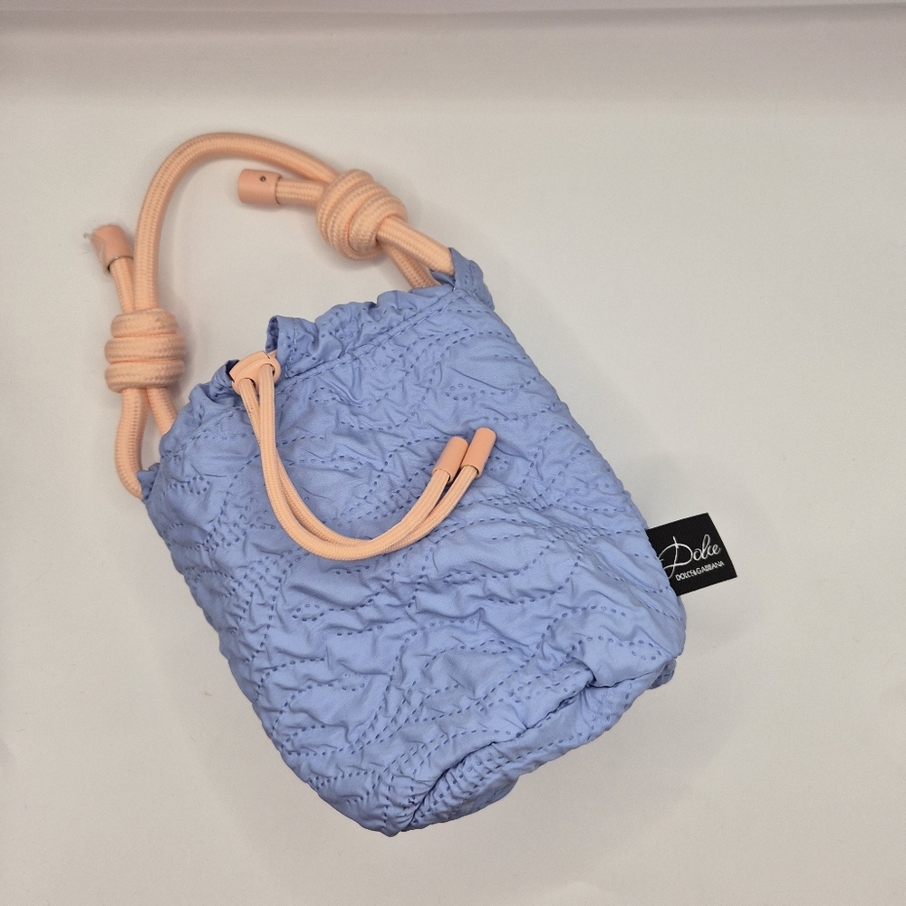 Dolce & Gabbana Blue Jasmine Mini Bucket Bag
